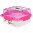 Box na potraviny Sistema Square Lunch Stack TO GO 1,24l rózsaszín