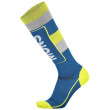 Férfii térdzokni Mons Royale Mons Tech Cushion Sock kék/sárga Oily Blue / Grey / Citrus