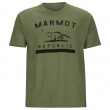 Férfi póló Marmot Marmot Republic Tee SS zöld Olive Heather