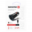 Swissten Car Charger + USB-C Cable autós adapter