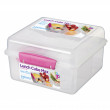 Box na potraviny Sistema Lunch Cube Max TO GO with Yogurt Pot 2l rózsaszín