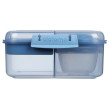 Sistema OBP To Go Tříkomorová krabička s nádobou na jogurt a 2 tácky 1,25 l uzsonnás doboz kék