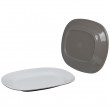 Tálca Bo-Camp Dish plate melamine 2-tone barnásszürke Taupe/White