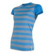 Női póló Sensor Merino Active kék csíkos kék/szürke modré pruhy
