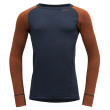 Devold Duo Active Merino 205 Shirt férfi funkcionális póló kék/narancs Flame/Ink