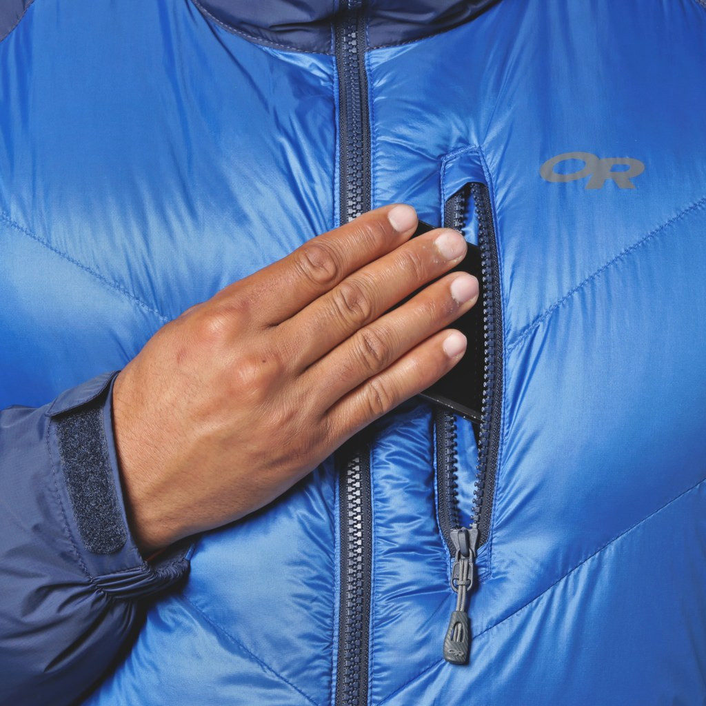alpine down hooded jacket