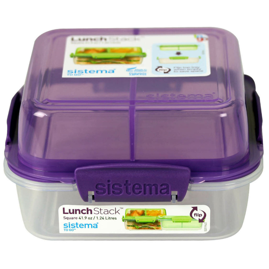 Sistema Lunch Stack To Go Square 1,24l ételdoboz | 4Camping.hu