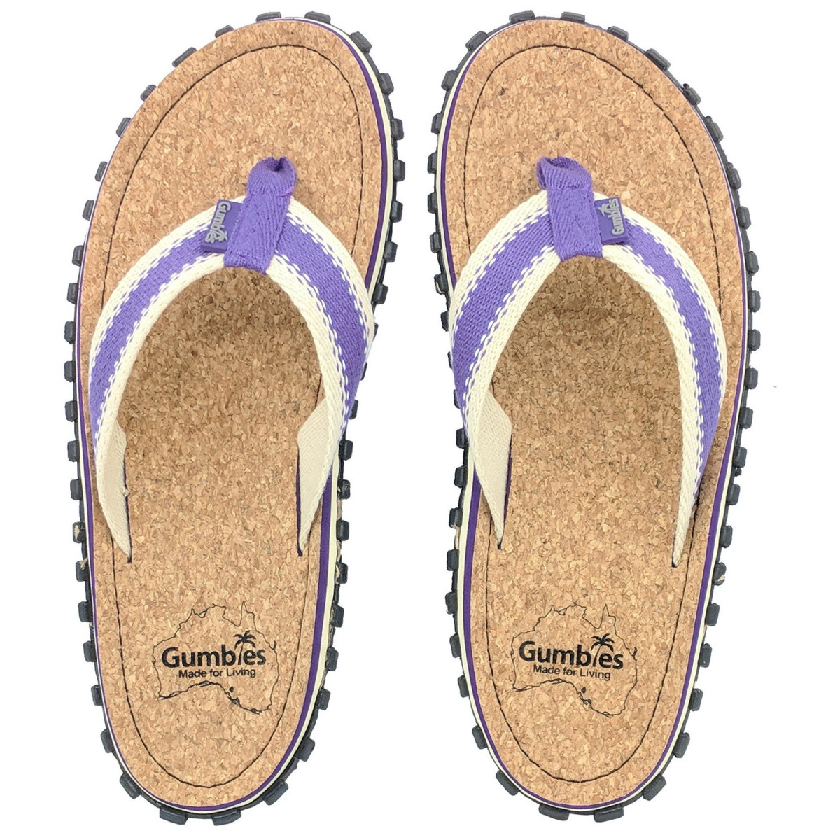 Gumbies Corker Natural Cork Purple flipflop 4Camping.hu