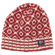 Devold Svalbard Wool Beanie téli sapka piros/fehér HINDBERRY/OFFWHITE