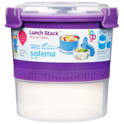 Ételtároló doboz Sistema Round Lunch Stack TO GO 965ml lila