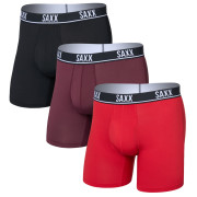 Saxx Essential Perform Mesh Boxer Brf Fly 3Pk férfi boxer piros classic red/maroon/black