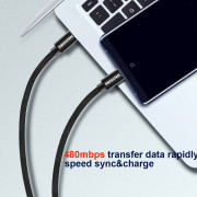 Swissten Textile USB-C / USB-C 2 m töltő és adatkábel