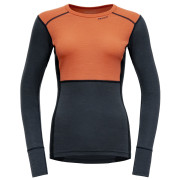 Devold Lauparen Merino 190 Shirt Wmn női funkcionális felső kék/narancs CORAL/NIGHT/INK