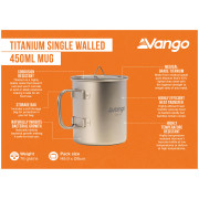 Vango Titanium Single Walled Mug 450ml bögrék-csészék