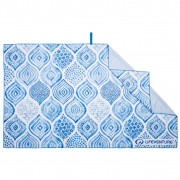 Gyorsan száradó törülköző LifeVenture Printed SoftFibre Trek Towel kék/szürke