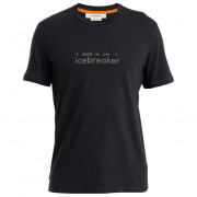 Icebreaker Men Merino Central Classic SS Tee Nature Touring Club férfi funkcionális póló fekete