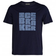Férfi póló Icebreaker Central SS Tee Type Stack sötétkék