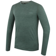 MOOA MerinoSilk 160 long férfi póló zöld green melange