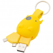 Munkees USB kulcstartó Smart Charger sárga Yellow