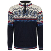 Dale of Norway Vail Masc Sweater férfi pulóver sötétkék Midnightnavy Redrose Offwhite