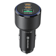 Swissten Car Charger 2x USB-C PD + USB-A, 95 W + cabel USB-C / USB-C, 1 m adapter