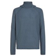 Icebreaker Men Mer 400 RealFleece Grid Pulover Hood férfi pulóver kék/szürke Abyss