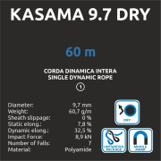 Camp Kasama 9.7 Dry - 60m hegymászó kötél