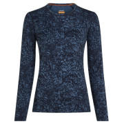 Icebreaker Women M 200 Oasis LS Crewe Moss BloomAOP női funkcionális felső kék/fekete Midnvy/Dawn/Aop