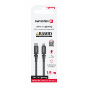 Swissten Aramid Reinforced USB-C/Lightning 1,5 m töltő és adatkábel