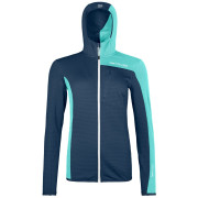 Ortovox Fleece Light Grid Hooded Jkt W női funkcionális pulóver kék deep ocean