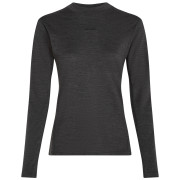 Icebreaker Women 200 MerinoFine™ Ace LS Mock Neck női funkcionális felső sötétszürke Jet Hthr-011