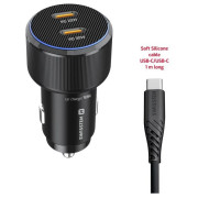 Swissten Car Charger 2X USB-C PD, 50W + cabel USB-C / USB-C, 1 m adapter