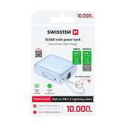 Swissten Space 10000 mAh USB-C + Lightning powerbank kék modrá