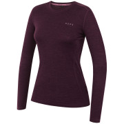 MOOA MerinoSilk 160 long női póló sötétlila dark purple melange