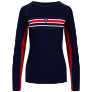 Dale of Norway Aksla Feminine Baselayer Crew neck női funkcionális felső sötétkék Navy Red OffWhite