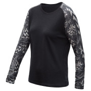 Sensor Merino Blend Impress női technikai hosszú ujjú póló. fekete/szürke černá/zebra