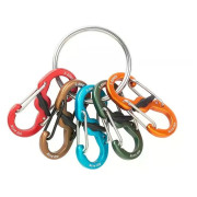 Nite Ize KeyRing Locker Aluminum 5 S-Biner kulcstartó ezüst Stříbrná
