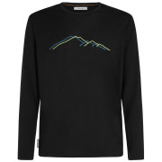 Icebreaker Men Merino 150 Tech Lite LS Tee Rainer Ridge férfi funkcionális póló fekete Black