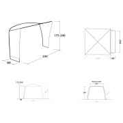 Outwell Fastlane 300 Vehicle Connector with door sátor összekötő elem
