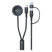 Swissten Wireless magnetic charging cable 2in1 for Samsung Watch + USB-C 1,2 m töltő és adatkábel