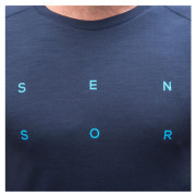 Sensor Merino Blend Typo deep blue férfi funkcionális póló