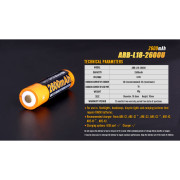 Tölthető elem Fenix 18650 2600 mAh USB Li-ion