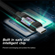 Swissten Textile USB-C / USB-C 2 m töltő és adatkábel