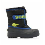Sorel Snow Commander™ Black gyerek téli cipő fekete/kék