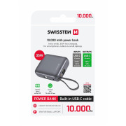 Swissten Space 10000 mAh, 35W USB-C powerbank ezüst stříbrná