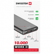 Swissten WORX II 10000 mAh powerbank szürke
