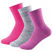 D?tské ponožky Devold Daily Light Kid Sock 3pk rózsaszín