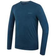 MOOA MerinoSilk 160 long férfi póló kék lagoon blue melange