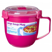 Bögre Sistema Microwave Large Soup Mug Color rózsaszín
