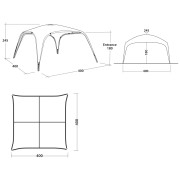 Outwell Wakefield Shelter XL árnyékoló - kifeszített sátorponyva